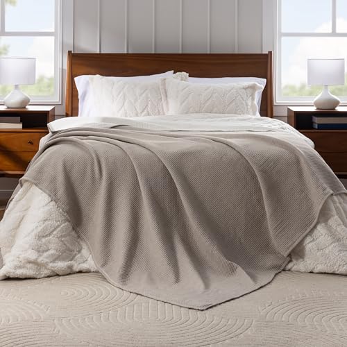 Berkshire 3-Layer Blanket, Ultra Soft Lightweight Blanket with Cotton-Like Feel, All-Season Cozy Bed Cover for Couch or Bed, Machine Washable (90" x 108", Curio Grey) - color: Curio Grey, size: King (90 in x 108 in)