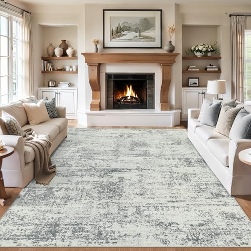 PLHXFR 8x10 Area Rug Living Room: Modern Abstract Washable Carpet Grey - color: Grey, size: 8' x 10' (Rectangular)