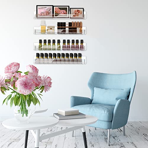 8 Pack 15 Inch Clear Acrylic Floating Wall Shelves, Kids Bookshelf - color: 15in-clear-8 Pack