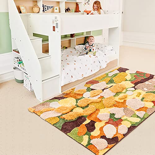 Colorful Moss Rug for Living Room 3D Shag Moss Area Rugs for Home Decor Non Slip Washable Kids Play Rug Bedroom Carpet 78.7''x55'' - color: Colorful Moss Rug D
