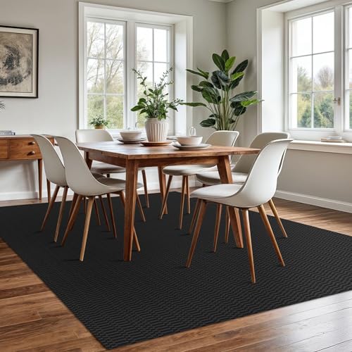KOZYFLY 6x9 Washable Area Rug, Non Slip Living Room Rug, Black/Grey - color: Black/Charcoal Grey, size: 6' x 9' (Rectangular)