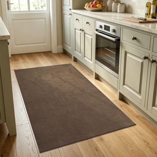 3x5 Beige Brown Solid Area Rug Washable Non-Slip Soft for Bedroom Kitchen - color: 13 Beige Brown Solid, size: 3' x 5' (Rectangular)