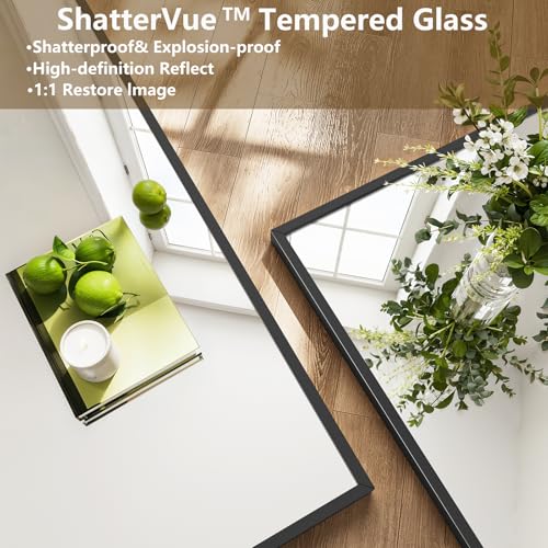 Koonmi 81"x41" Floor Mirror Full Length, Large Black Mirror - color: Black, size: 81"L x 41"W