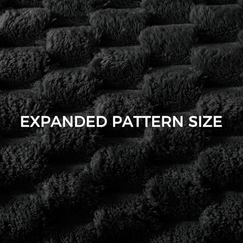 Whale Flotilla Soft 3D Jacquard Fleece Throw Blanket for Couch & Bed, Black - color: Black, size: Throw(50x60 Inch)