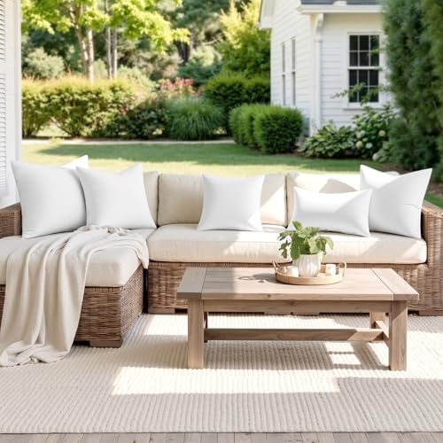 MIULEE Outdoor Pillow Inserts 18x18 Pack of 4 - size: 18x18 Inch