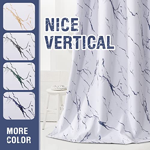 H.VERSAILTEX 100% Blackout Curtains 84 inch Length 2 Panels Set Marble Designs Printed Drapes Thermal Curtains for Bedroom with Black Liner Sound Proof Curtains, Dark Blue - color: Marble- Dark Blue, size: 52"W x 84"L (Pack of 2)