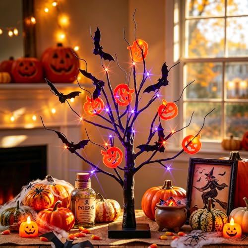 EAMBRITE Halloween Decorations Indoor Halloween Tree Black Spooky Tree