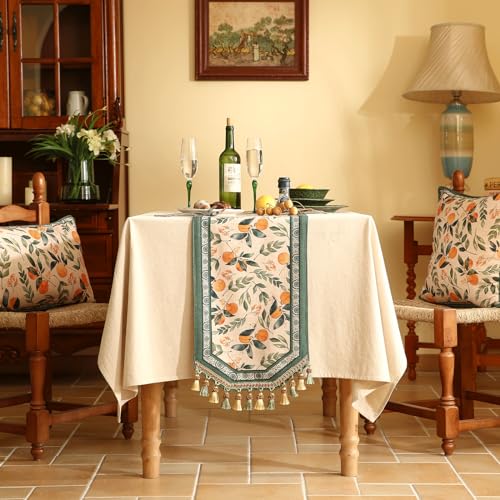 Patdrea Designer Vintage French Linen Table Runner,12"X87"-Palladin A - color: Palladin a Linen, size: 12"*87"