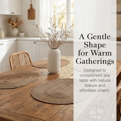 Placemats Set of 8, Woven Oval Braided Dining Table Mats(Brown) - color: Brown, size: 8 pcs