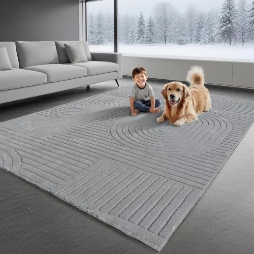 Grey Solid Area Rug 9x12, Large Washable Soft Rugs for Living Room - color: Grey, size: 9' x 12' (Rectangular)