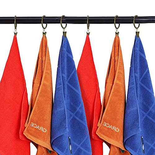 Lansian 44 Pack Curtain Rings with Clips Hooks 1 in Diameter Rustproof - color: Antique Brass, size: 1"Inner Dia, 44Pack