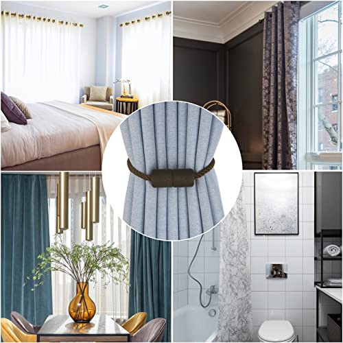 Magnetic Curtain Tiebacks Decorative Holdbacks Rope Tie Back Drapes Hangtty - color: Coffee