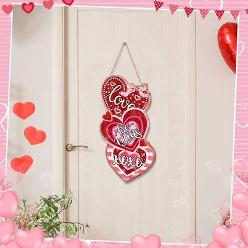 Britimes Welcome Door Sign, Wooden, for Front Door, Heart Love - style: Red Valentine