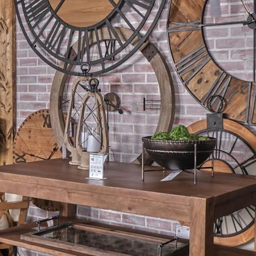 Mercana Furniture & Decor Wooden Votive Zain I by Mercana Candle Holders/Lanterns, 10.0L x 6.0W x 21.5H, Brown | Matte-Black