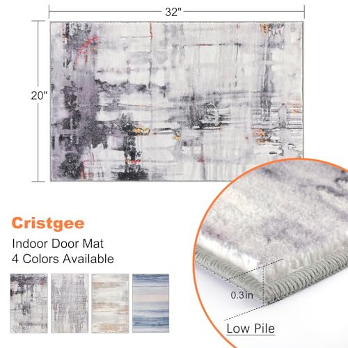 Cristgee Doormat, Faux Wool Rug, 20X32 Inches, Multi Color, Handmade, Low Pile, Absorbent, Non-Slip, Modern, Indoor, Washable - color: Multi Color, size: 1'8" x 2'8" (Rectangular)