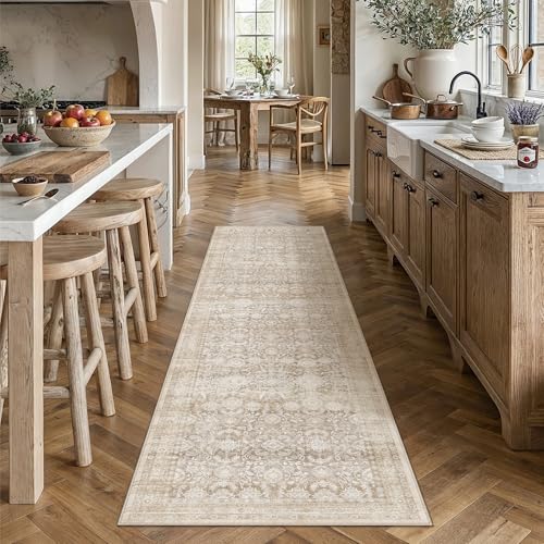 Beige 3x8 Runner Rug Neutral Distressed Carpet - color: Accent | Beige, size: 3' x 8' (Runner)