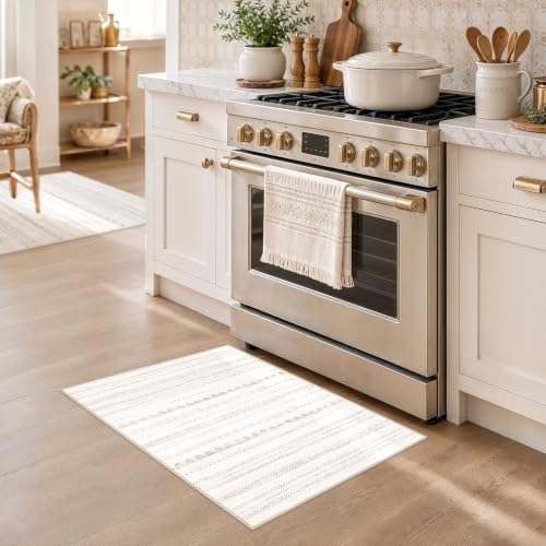 Nakagishi Boho 2x3 Washable Area Rug Non Slip Carpet for Entryway Beige - color: Beige Brown, size: 2' X 3' (Rectangular)