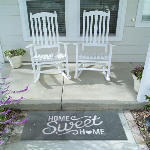 AAZZKANG Gray Long Doormat 48"x18" with Non Slip Rubber Backing Easy to Clean Home Sweet Home Welcome Entrance Mat - color: Dimgray, size: 18" x 48" (Rectangular)