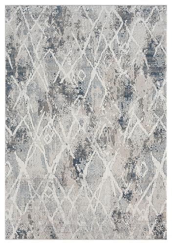 5x7 Blue Modern Geometric Area Rug for Living Room, Bedroom - color: 1003 - Blue, size: 5' x 7' (Rectangular)