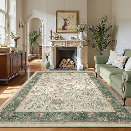 GarveeHome 9x12 Sage Green Washable Large Area Rug Living Room Non Slip - color: Sage Green, size: 9' x 12' (Rectangular)