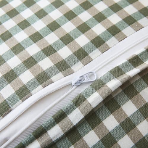 Mywinlle Sage Green Gingham Plaid Ruffle Throw Pillow Covers 18"x18" - color: Green Plaid, size: 18" x 18" (Pack of 2)