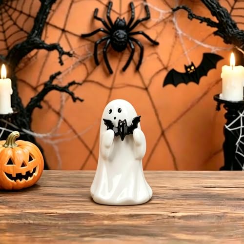 Halloween Ghost Figurine with Holding Bat Ghost Statue - color: Styl 4