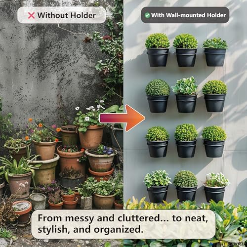 NACETURE Heavy Duty Wall Mount Planter Brackets, 6 Inch 4 Pack - color: Black 4 Pack