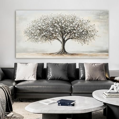 Large Canvas Tree of Life Wall Art Modern Black and White Wall Art 29"X58" - color: TB-Z, size: 58"L x 29"W