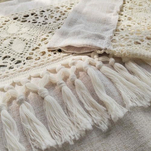 Boho Valances Crochet Tassel Kitchen Cafe Curtains 1PC W39 x L19 - size: 39"W x 19"L (Pack of 1)