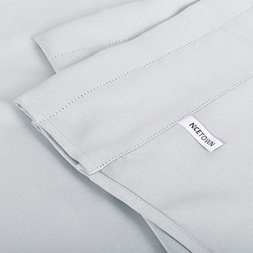 NICETOWN 2 Panels Greyish White Kitchen Valances for Windows, 42W x 18L - color: Greyish White, size: 42"W x 18"L (Pack of 2)