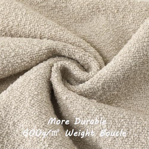 FUTEI Pack of 2 Boucle Textured Throw Pillow Covers 24x24 Inch, Beige - color: Beige, size: 24" x 24" (Pack of 2)