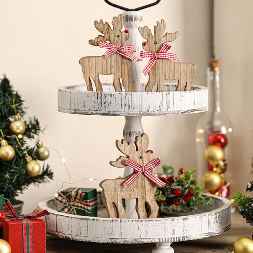 Reindeer Christmas Decor Wooden Deer Table Decoration 3Pcs