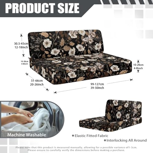 RV Dinette Cushion Covers Butterfly Floral Leaf 2 Pcs Scratch-Resistant Camper Cushion Slipcover Stretch Sofa Furniture Protector Include1 Backrest Covers and 1 Bench Covers - color: Butterfly Floral Leaf