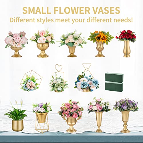 NUPTIO Metal Flower Plant Pot with Drainage Hole, 5.71", 2 Pcs - color: Style 1#, size: 5.7in Tall-2pcs