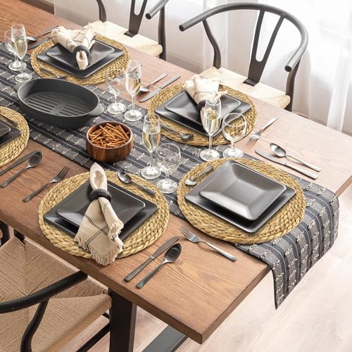 Kochorie 6 Pcs Round Woven Placemats 12 Inch Rattan Table Charger Plates - size: 12 Inch