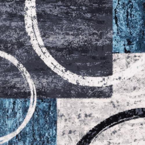 Yamaziot 2x10 Washable Modern Abstract Runner Rug Non-Slip for Hallways - color: Blue/Multi, size: 2x10ft