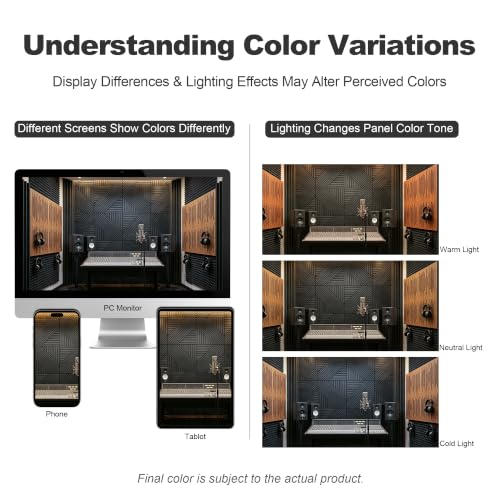 WoveN SounD Acoustic Wall Panels, Black Oak, 8 Pack, 23.6x23.6 in - color: Black Oak, size: Geometric Locus