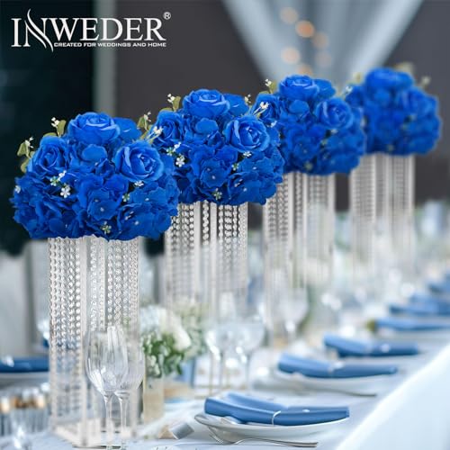 Royal Blue Flowers Balls Centerpieces: 11.8in Diam, Set of 6 - color: Royal Blue, size: 11.8" Diam - 6 PCS