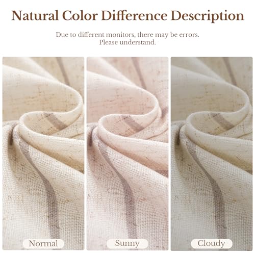 THREE GIRLS Plaid Pinch Pleated Curtains - Modern Luxury Linen Buffalo Blackout Drapes, Thermal Insulated Double Layer Window Panels for Living Room Bedroom, 102 Inches Long Brown 2 Panels Set - color: Linen, size: 40"W x 102"L (Pack of 2)
