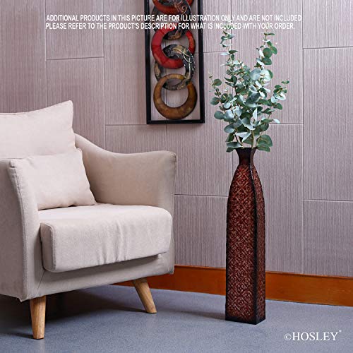 Hosley Antique Red Colored Metal Embossed Floor Vase - 24.5" High. Ideal Gift for Floral Arrangements Weddings, Party, Spa, Reiki, Meditation Settings with Dried Flowers O5 - color: Antique Red