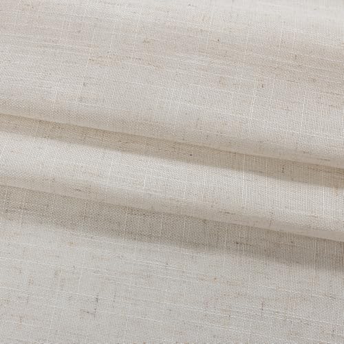 Natural Linen Curtains with Ruffled Edges Farmhouse 58 x 108 Inch 2 Panels - color: Natural Linen, size: 58"W x 108"L (Pack of 2)