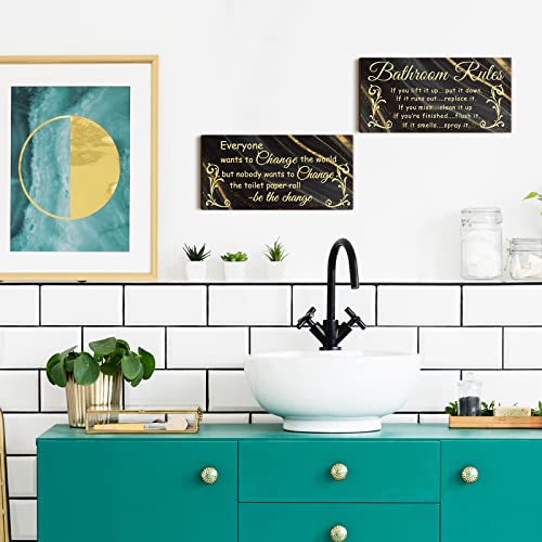 Jetec 2 Pcs Funny Bathroom Signs Wall Decor Farmhouse,Cool Style - style: Cool Style