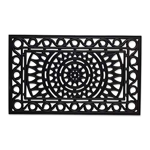 DII High Traffic All-Weather Rubber Doormat, 18x30, Sun Scroll - color: Sun Scroll, size: 1'6" x 2'6" (Rectangular)