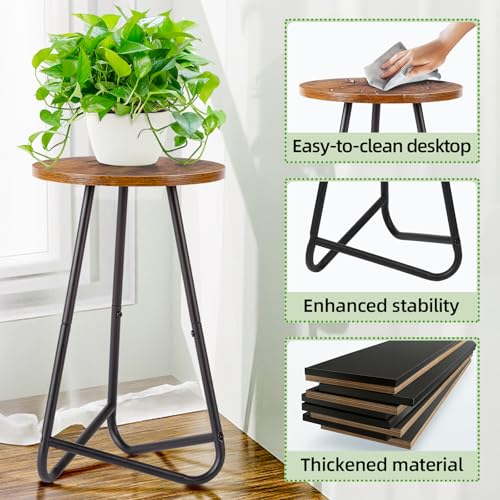 Plant Stand Indoor,Small Plant Table,Metal Display Rack,Brown,20 In - color: Brown, size: 20 In