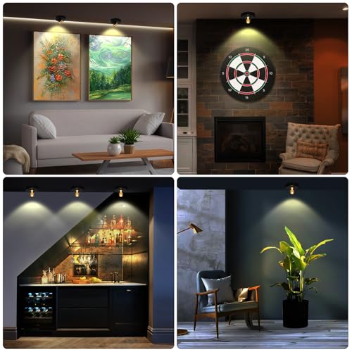 Wireless Spotlight Battery Operated, LED Picture Light - color: Black+Gold