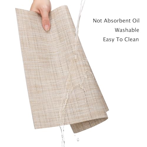 Myir JUN Placemats Set of 4 Kitchen and Dining Table Placemats - color: Beige, size: Set of 4