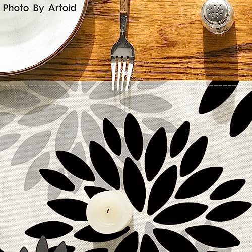 Artoid Mode Black Dahlia Halloween Table Runner 13x36 Inch - color: Black/Grey/Silver, size: 13" x 36", Table Runner