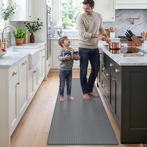 DEXI Kitchen Floor Mats Cushioned Anti Fatigue, 23x59 Non Slip Runner Rug - color: 2-grey, size: 59"l X 23"w X 0.4"th