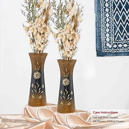 Aeravida Rich and Natural Flower Mango Tree Wood Flower Vase (2 PCS) | Modern Farmhouse Home Décor | Kitchen Bedroom Living Room Home Decoration - size: 2PCS