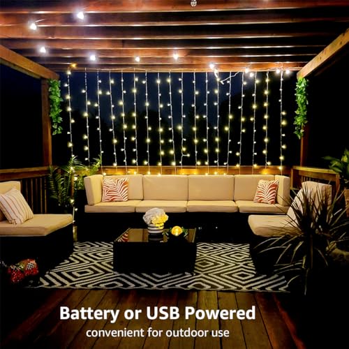 Lepro Lighting Ever Fairy Curtain Lights Battery Operated & USB Plug in